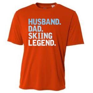 Skiing Dad Funny Husband Dad Skiing Legend Fathers Day Gift Cooling Performance Crew T-Shirt