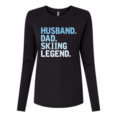 Skiing Dad Funny Husband Dad Skiing Legend Fathers Day Gift Womens Cotton Relaxed Long Sleeve T-Shirt