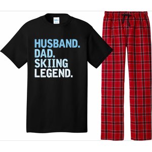 Skiing Dad Funny Husband Dad Skiing Legend Fathers Day Gift Pajama Set