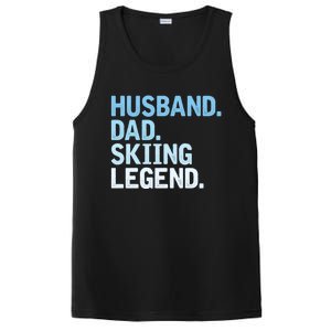 Skiing Dad Funny Husband Dad Skiing Legend Fathers Day Gift PosiCharge Competitor Tank