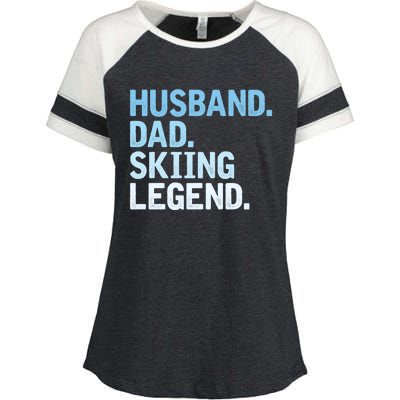 Skiing Dad Funny Husband Dad Skiing Legend Fathers Day Gift Enza Ladies Jersey Colorblock Tee