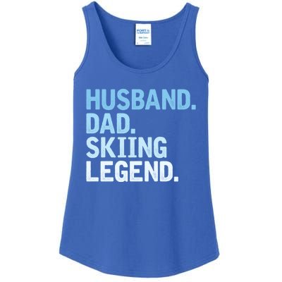 Skiing Dad Funny Husband Dad Skiing Legend Fathers Day Gift Ladies Essential Tank