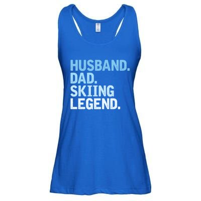 Skiing Dad Funny Husband Dad Skiing Legend Fathers Day Gift Ladies Essential Flowy Tank