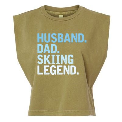 Skiing Dad Funny Husband Dad Skiing Legend Fathers Day Gift Garment-Dyed Women's Muscle Tee