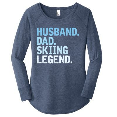 Skiing Dad Funny Husband Dad Skiing Legend Fathers Day Gift Women's Perfect Tri Tunic Long Sleeve Shirt