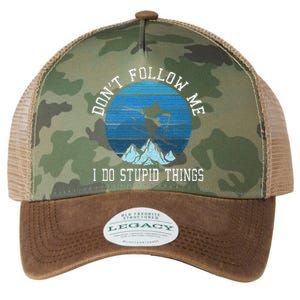 Ski Dont Follow Me Skiing Freestyle Funny Skier Gift Legacy Tie Dye Trucker Hat