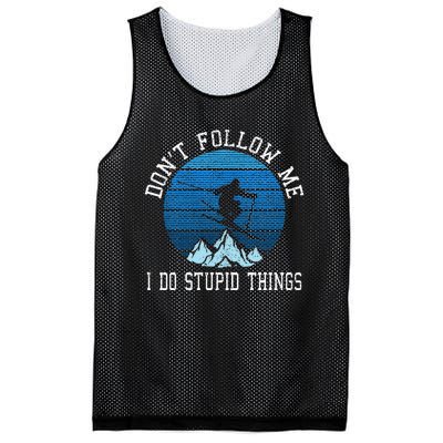 Ski Dont Follow Me Skiing Freestyle Funny Skier Gift Mesh Reversible Basketball Jersey Tank