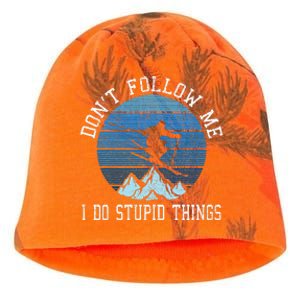 Ski Dont Follow Me Skiing Freestyle Funny Skier Gift Kati - Camo Knit Beanie