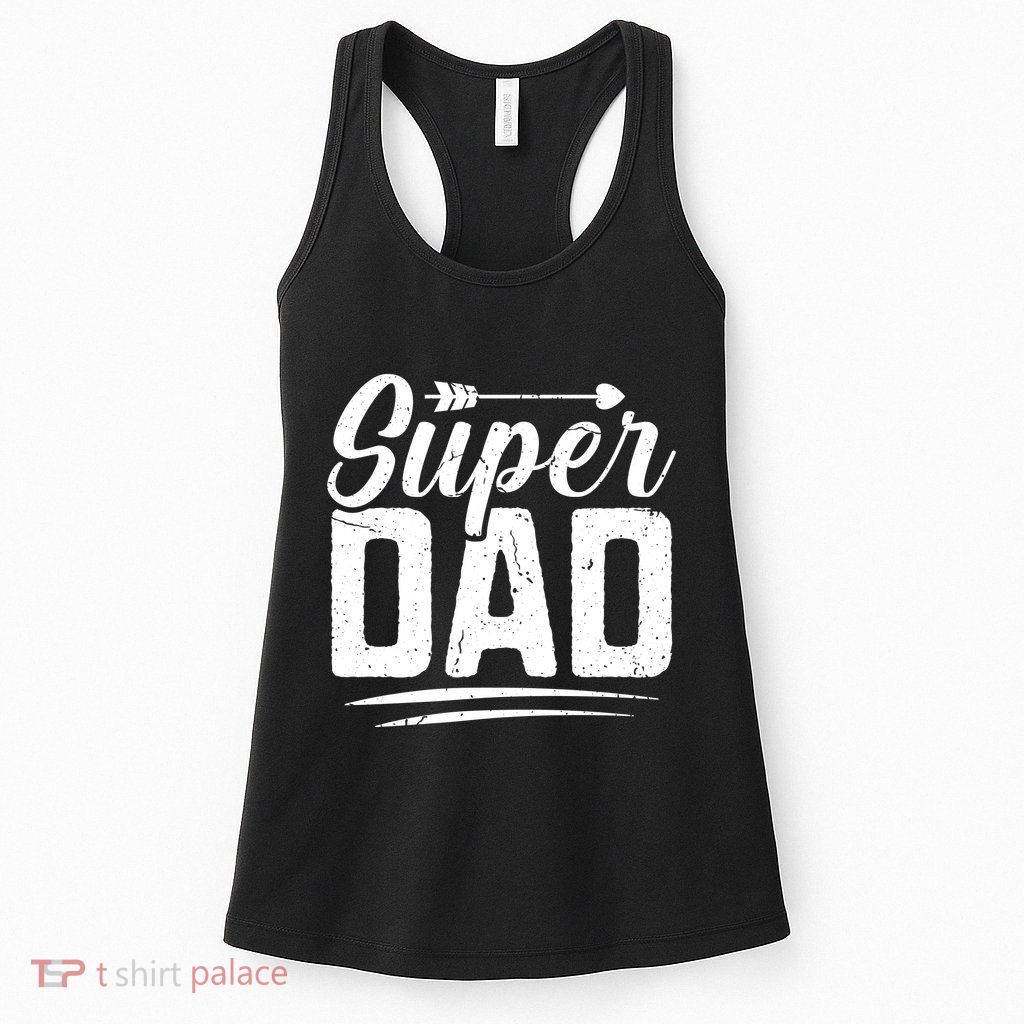Super Dad FatherS Day Graphic Women's Racerback Tank