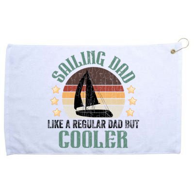 Sailing Dad Funny Sailor Sailboat Yacht Boat Graphic Great Gift Grommeted Golf Towel