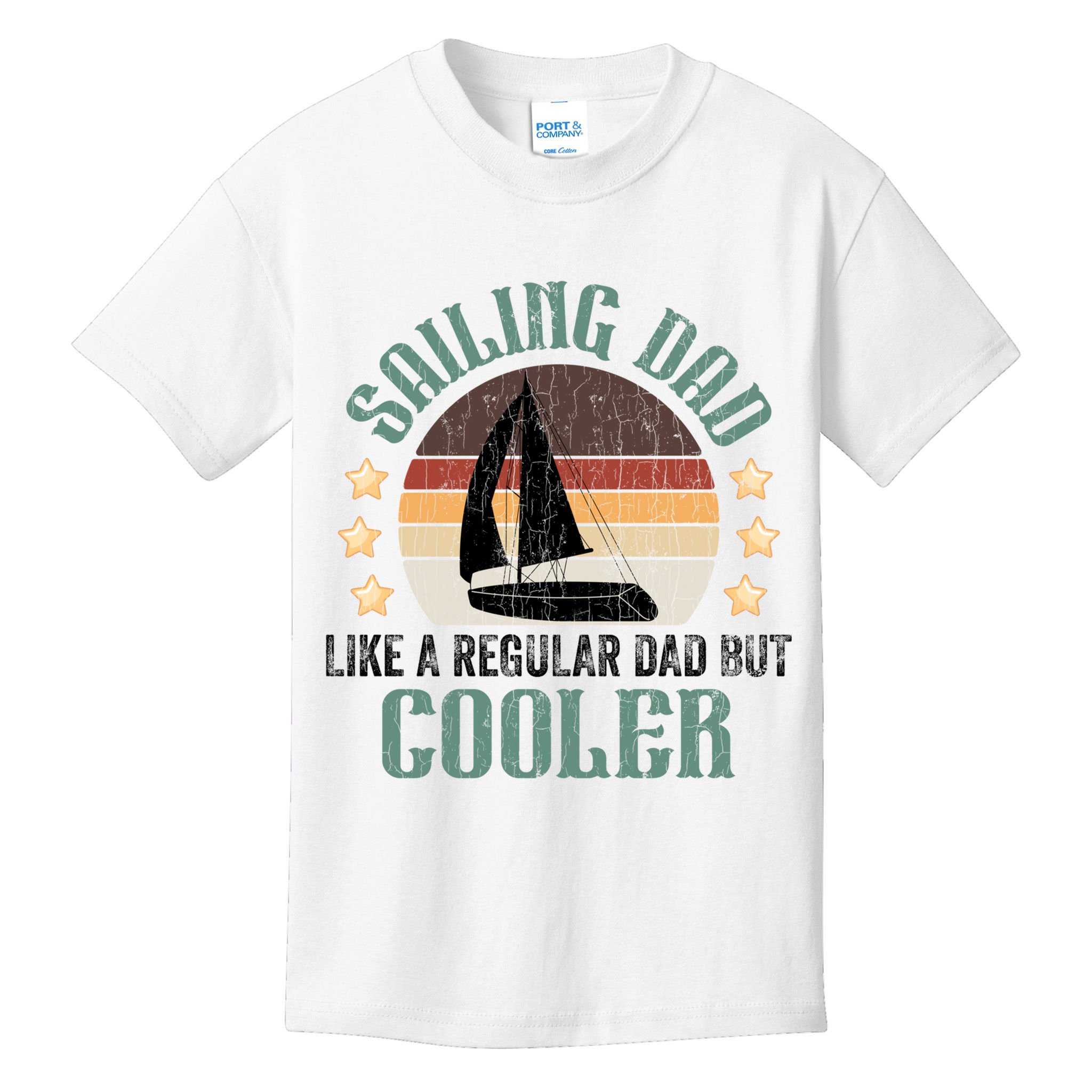 Sailing Dad Funny Sailor Sailboat Yacht Boat Graphic Great Gift Kids T-Shirt