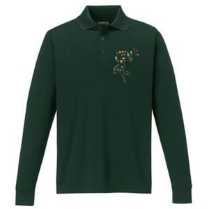 Sewing Dandelion Flowers Quilting Performance Long Sleeve Polo