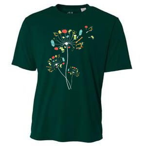 Sewing Dandelion Flowers Quilting Cooling Performance Crew T-Shirt