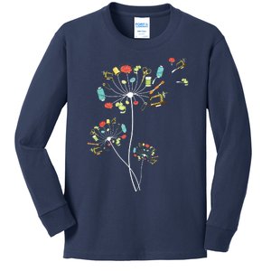 Sewing Dandelion Flowers Quilting Kids Long Sleeve Shirt