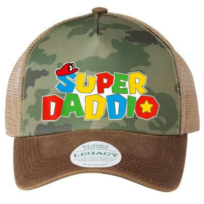 Super Daddio Funny Gamer Dad Fathers Day Video Game Lover Legacy Tie Dye Trucker Hat