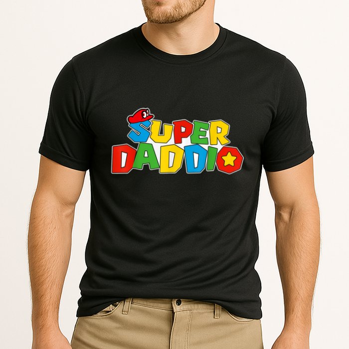 Super Daddio Funny Gamer Dad Fathers Day Video Game Lover Cooling Performance Crew T-Shirt