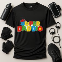 Super Daddio Funny Gamer Dad Fathers Day Video Game Lover Cooling Performance Crew T-Shirt