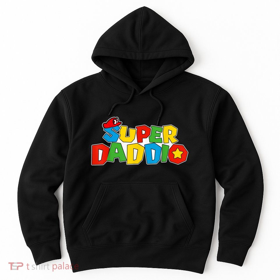 Super Daddio Funny Gamer Dad Fathers Day Video Game Lover Hoodie