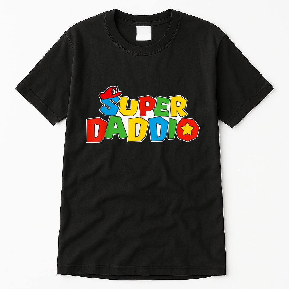 Super Daddio Funny Gamer Dad Fathers Day Video Game Lover Tall T-Shirt