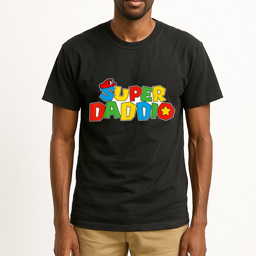 Super Daddio Funny Gamer Dad Fathers Day Video Game Lover Tall T-Shirt