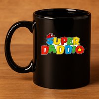 Super Daddio Funny Gamer Dad Fathers Day Video Game Lover 11oz C Handle Ceramic Mug
