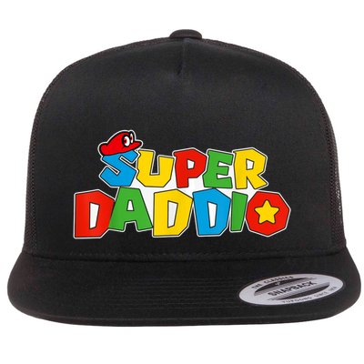 Super Daddio Funny Gamer Dad Fathers Day Video Game Lover Flatbill Hat