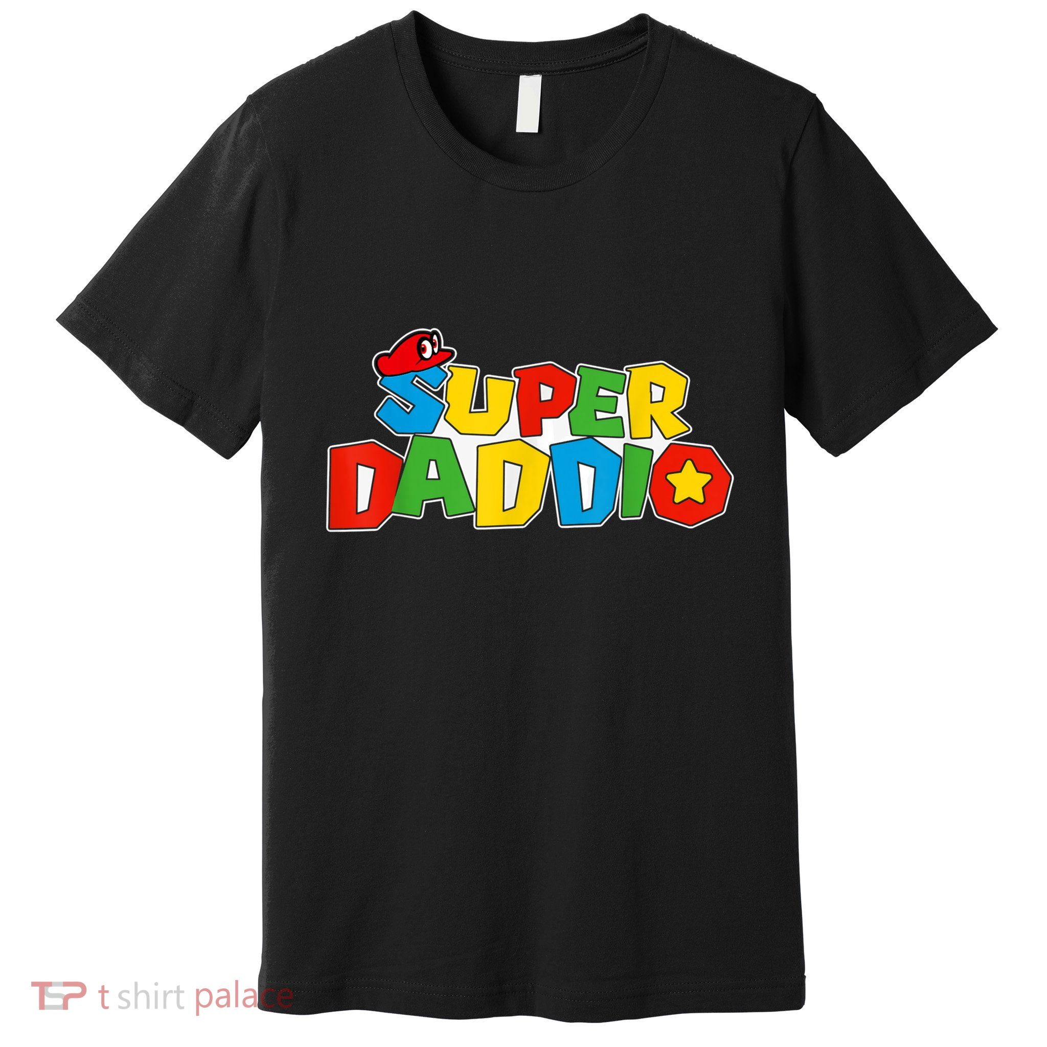 Super Daddio Funny Gamer Dad Fathers Day Video Game Lover Premium T-Shirt