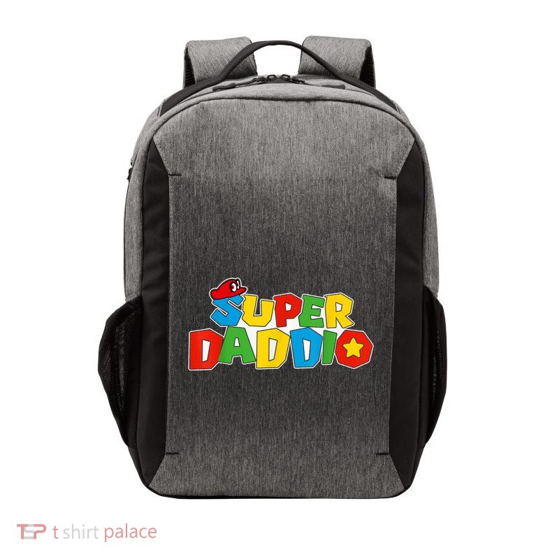 Super Daddio Funny Gamer Dad Fathers Day Video Game Lover Vector Backpack
