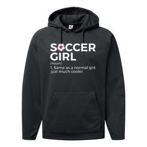 Soccer  Definition funny player soccer coach Performance Fleece Hoodie