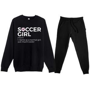 Soccer  Definition funny player soccer coach Premium Crewneck Sweatsuit Set