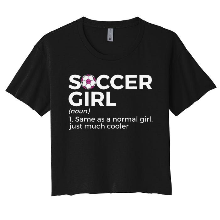 Soccer  Definition funny player soccer coach Women's Crop Top Tee