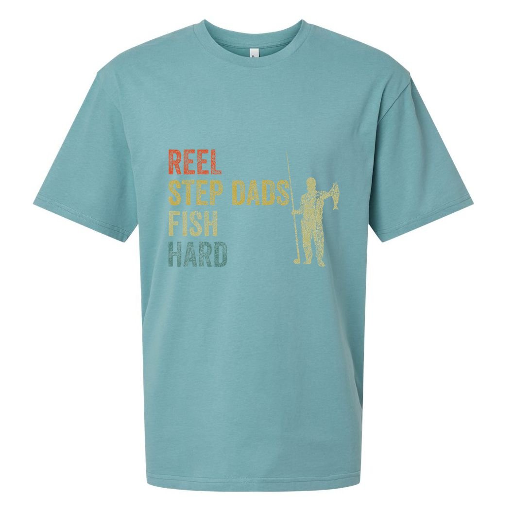 Step Dad Fishing Vintage Reel Stepdads Fish Hard .Png Sueded Cloud Jersey T-Shirt
