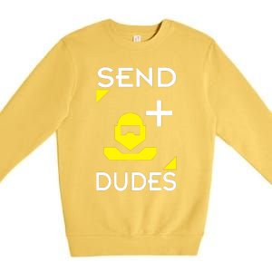 Send Dudes Funny Gamer Meme Premium Crewneck Sweatshirt