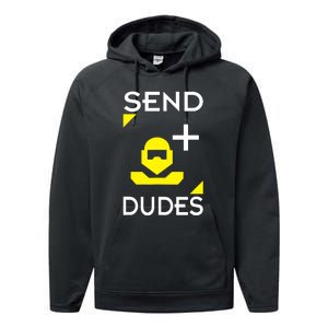 Send Dudes Funny Gamer Meme Performance Fleece Hoodie