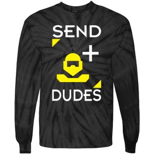 Send Dudes Funny Gamer Meme Tie-Dye Long Sleeve Shirt