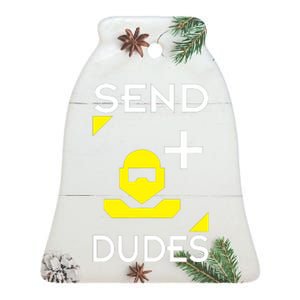 Send Dudes Funny Gamer Meme Ceramic Bell Ornament