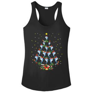 Santa Dolphin Fish Lover Xmas Gift Dolphin Christmas Tree Ladies PosiCharge Competitor Racerback Tank