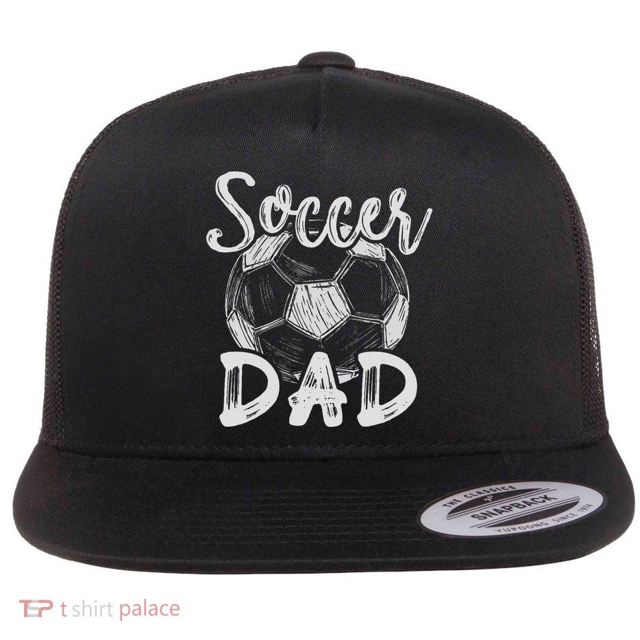 Soccer Dad For Family Matching Team Player Soccer Ball Flatbill Hat