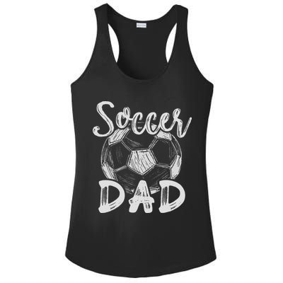 Soccer Dad For Family Matching Team Player Soccer Ball Ladies PosiCharge Competitor Racerback Tank