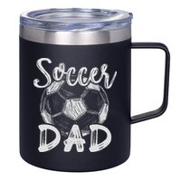 Soccer Dad For Family Matching Team Player Soccer Ball 12oz Stainless Steel Coffee Mug