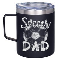 Soccer Dad For Family Matching Team Player Soccer Ball 12oz Stainless Steel Coffee Mug