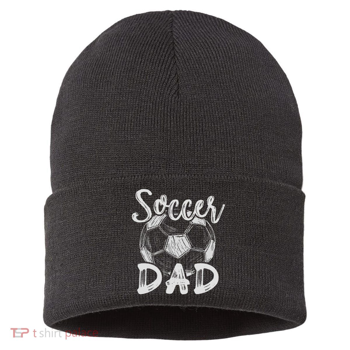 Soccer Dad For Family Matching Team Player Soccer Ball Sustainable Knit Beanie