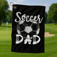 Soccer Dad For Family Matching Team Player Soccer Ball Golf Towel
