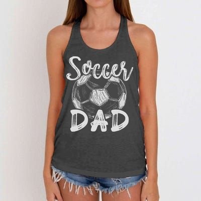 Soccer Dad For Family Matching Team Player Soccer Ball Women's Knotted Racerback Tank