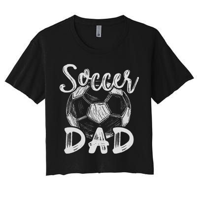 Soccer Dad For Family Matching Team Player Soccer Ball Crop Top