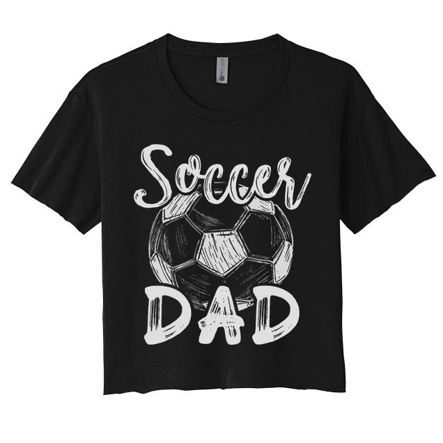 Soccer Dad For Family Matching Team Player Soccer Ball Crop Top