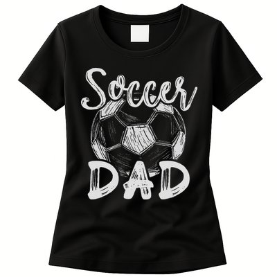 Soccer Dad For Family Matching Team Player Soccer Ball Womens T-Shirt
