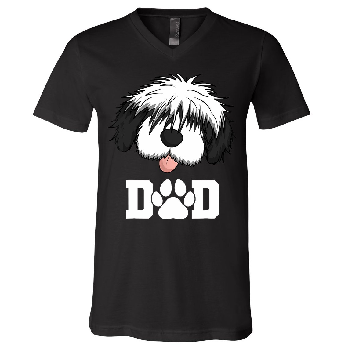 Sheepadoodle Dad Father Gift Idea for Father's Day V-Neck T-Shirt