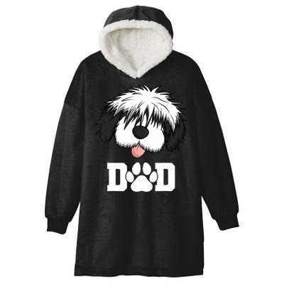Sheepadoodle Dad Father Gift Idea for Father's Day Hooded Wearable Blanket
