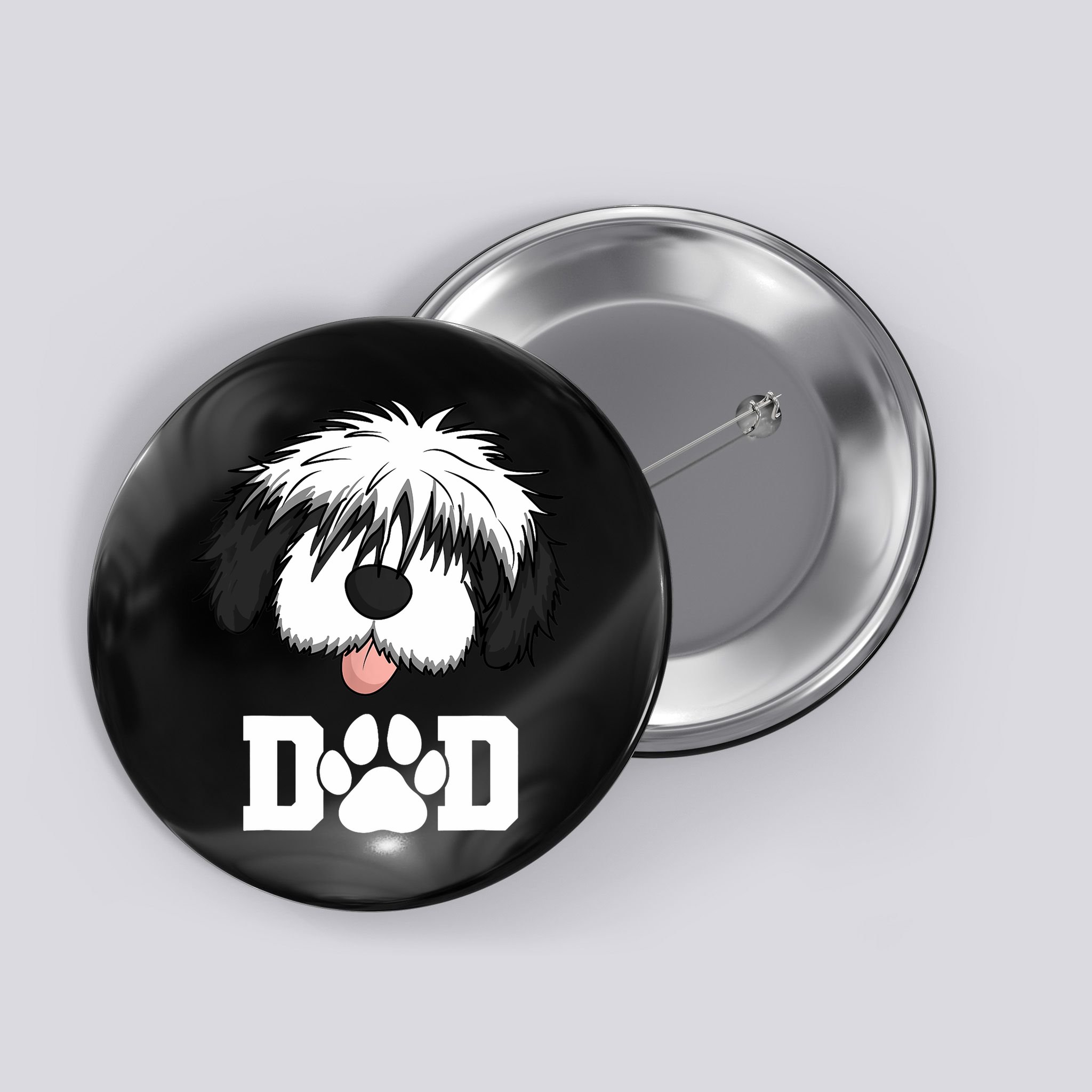 Sheepadoodle Dad Father Gift Idea for Father's Day Button